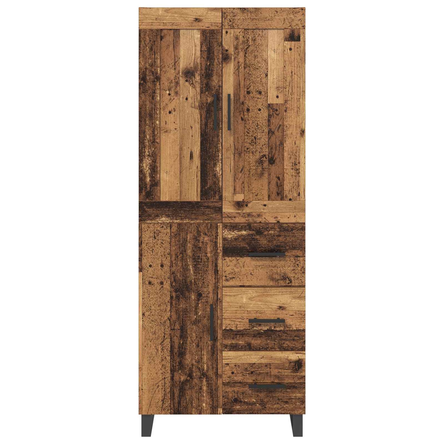 vidaXL Highboard Παλιό ξύλο 69,5 x 34 x 180 εκ. Επεξεργασμένο ξύλο