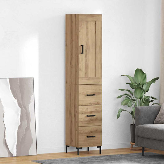 vidaXL Highboard Artisan Oak 34,5 x 34 x 180 εκ. Επεξεργασμένο ξύλο
