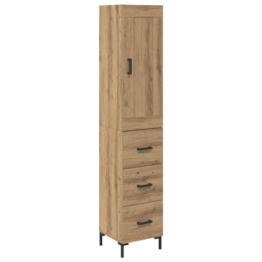 vidaXL Highboard Artisan Oak 34,5 x 34 x 180 εκ. Επεξεργασμένο ξύλο