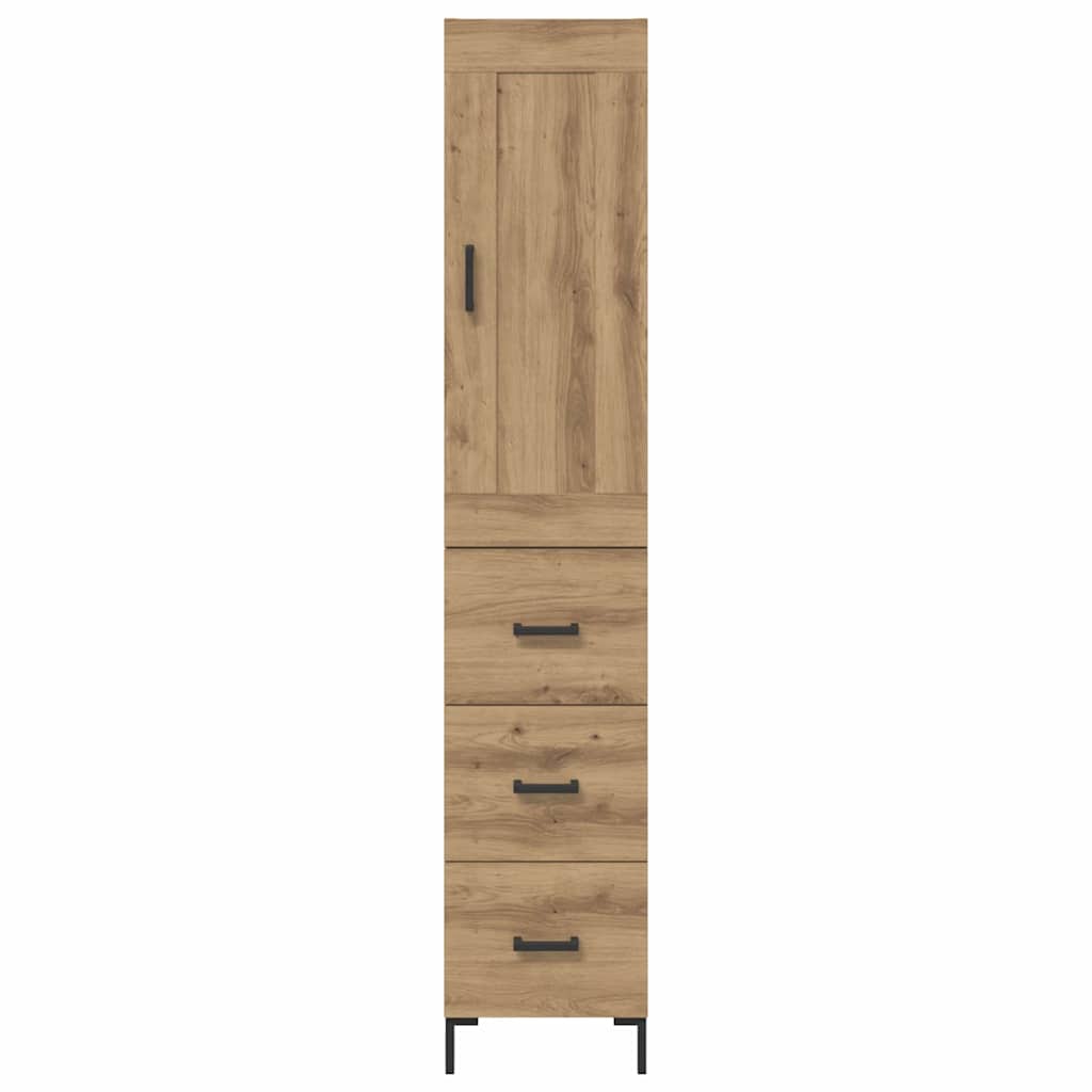 vidaXL Highboard Artisan Oak 34,5 x 34 x 180 εκ. Επεξεργασμένο ξύλο