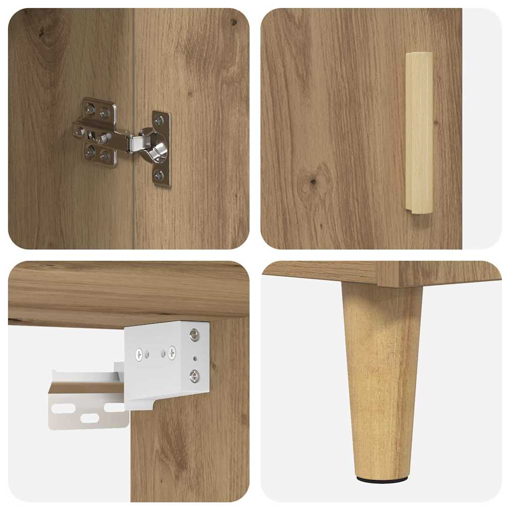 vidaXL Highboard artisan δρυς 69,5 x 34 x 180 εκ. Επεξεργασμένο ξύλο