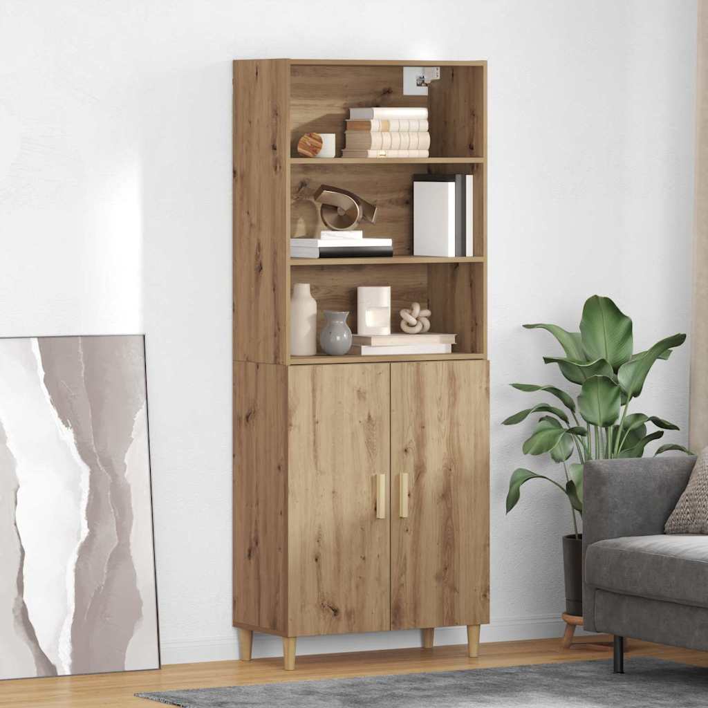 vidaXL Highboard artisan δρυς 69,5 x 34 x 180 εκ. Επεξεργασμένο ξύλο