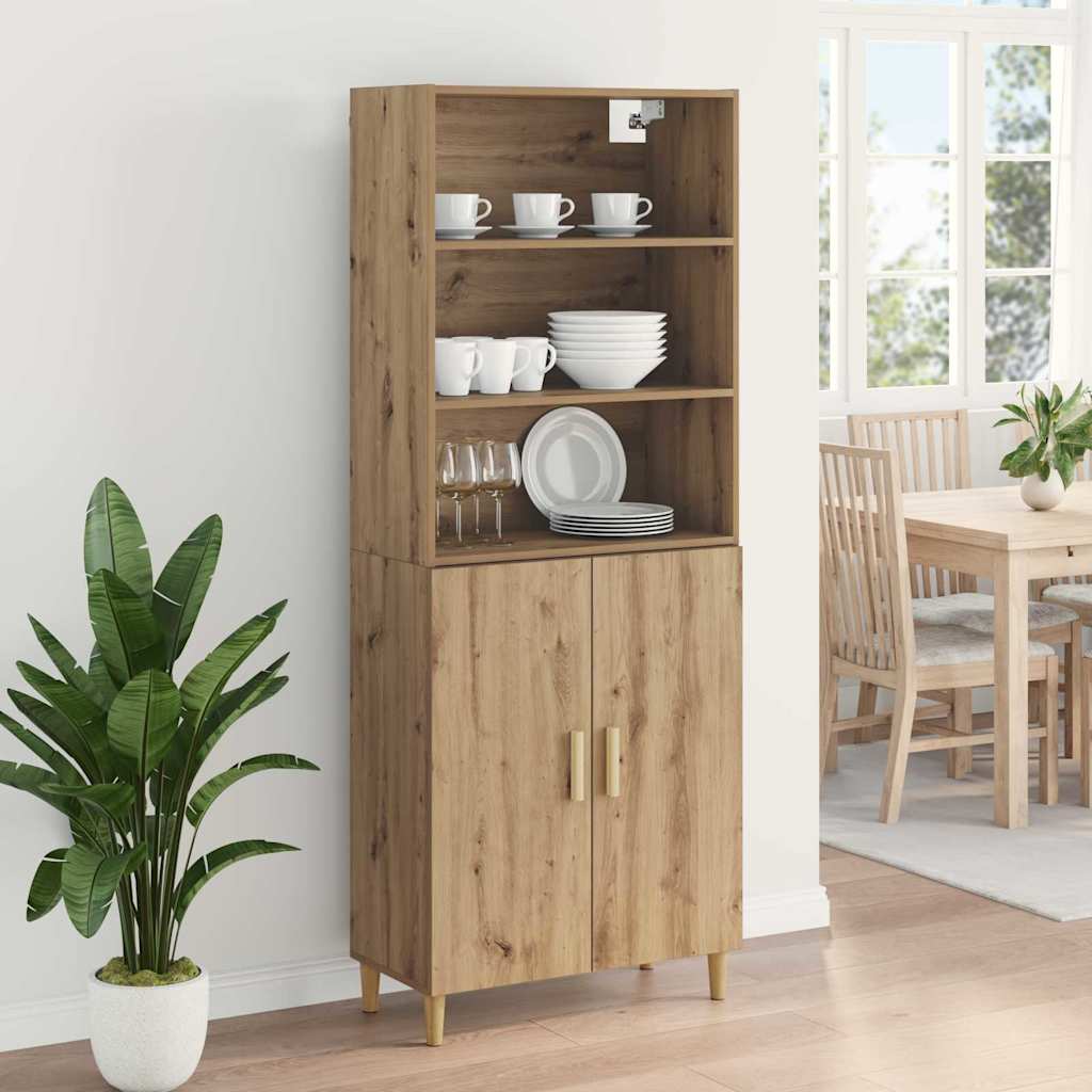 vidaXL Highboard artisan δρυς 69,5 x 34 x 180 εκ. Επεξεργασμένο ξύλο