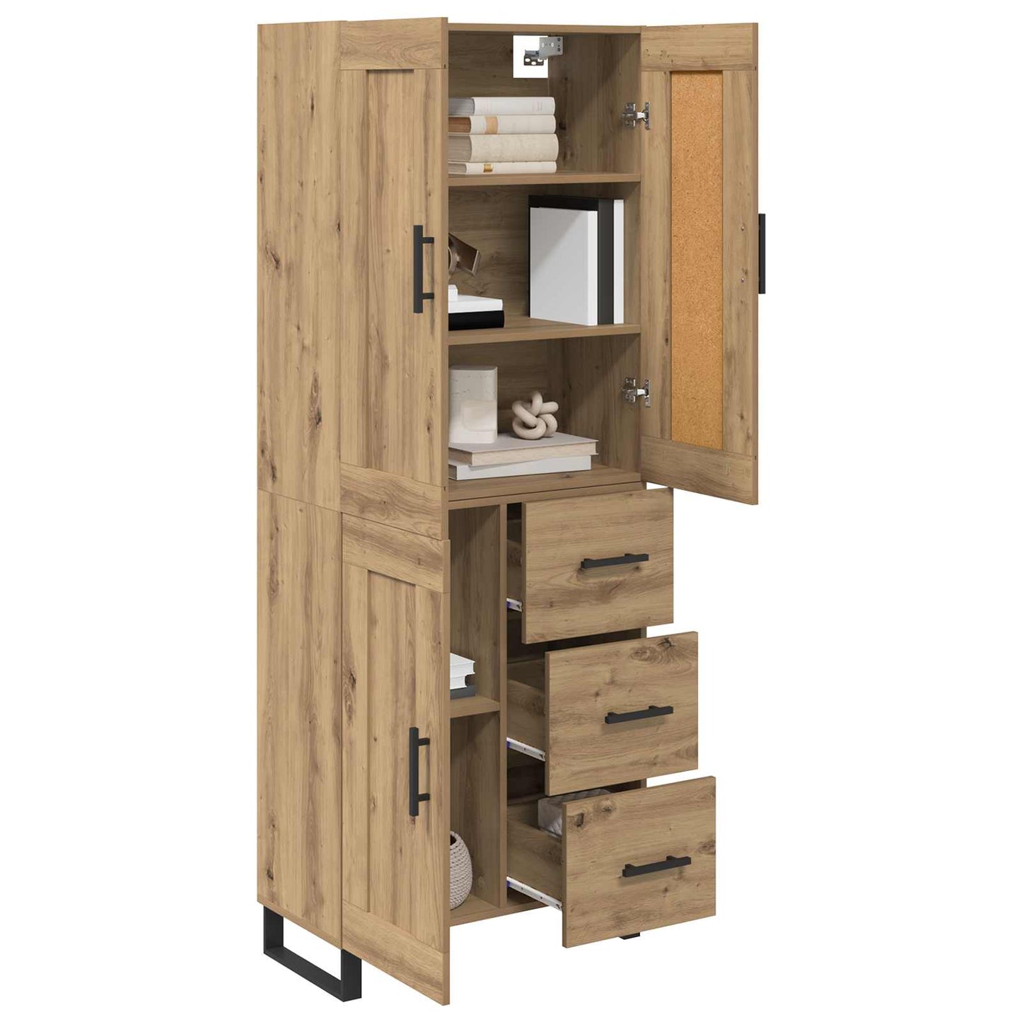 vidaXL Highboard Artisan Oak 69,5 x 34 x 180 εκ. Επεξεργασμένο ξύλο