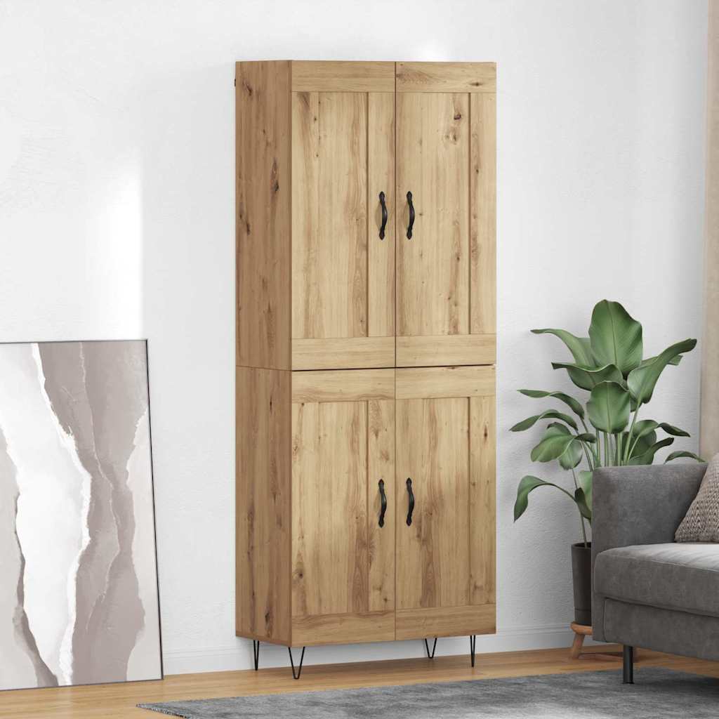 vidaXL Highboard Artisan Oak 69,5 x 34 x 180 εκ. Επεξεργασμένο ξύλο