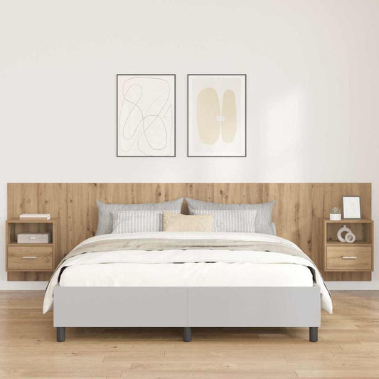 vidaXL Κεφαλή κρεβατιού με κομοδίνο με συρτάρι 3 pcs Artisan Oak