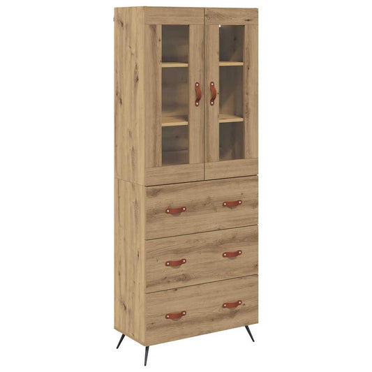 vidaXL Υψηλός Ντουλάπι με Ράφι 2 pcs Artisan Oak Επεξεργασμένο ξύλο
