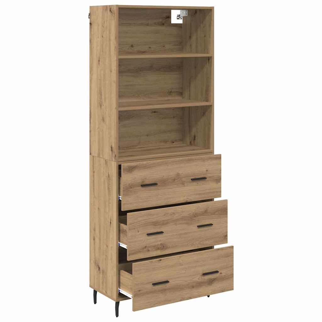 vidaXL Highboard με συρτάρι Artisan Oak 69,5 x 34 x 180 εκ.