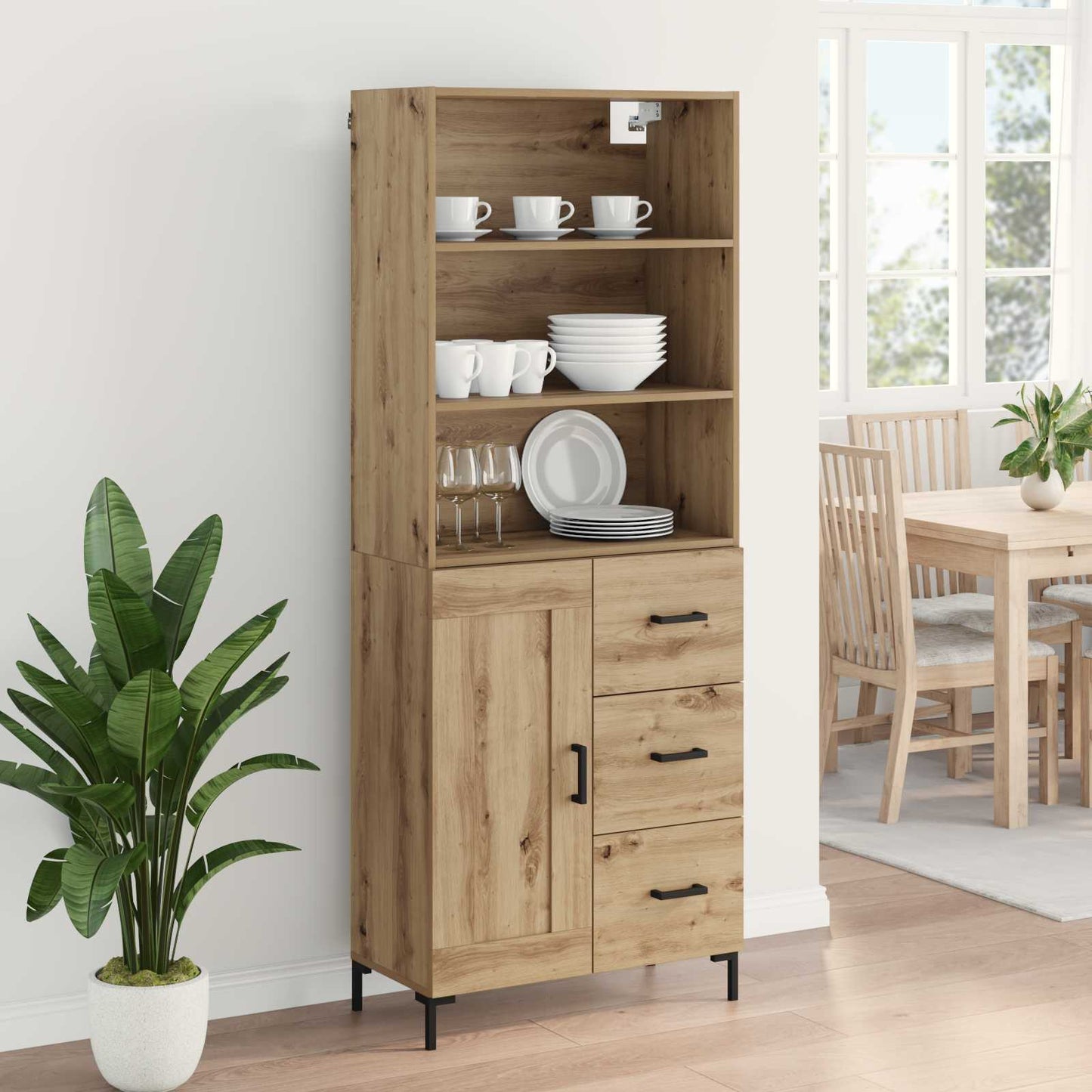 vidaXL Highboard Artisan Oak 69,5 x 34 x 180 εκ. Επεξεργασμένο ξύλο