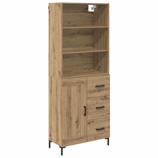 vidaXL Highboard Artisan Oak 69,5 x 34 x 180 εκ. Επεξεργασμένο ξύλο