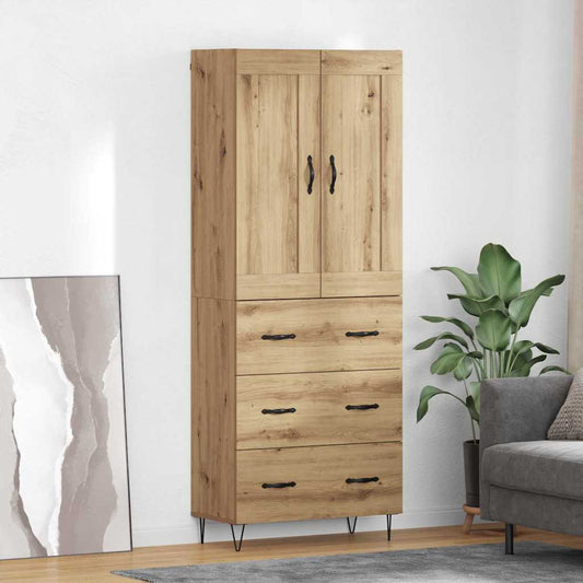 vidaXL Highboard Artisan Oak 69,5 x 34 x 180 εκ. Επεξεργασμένο Ξύλο