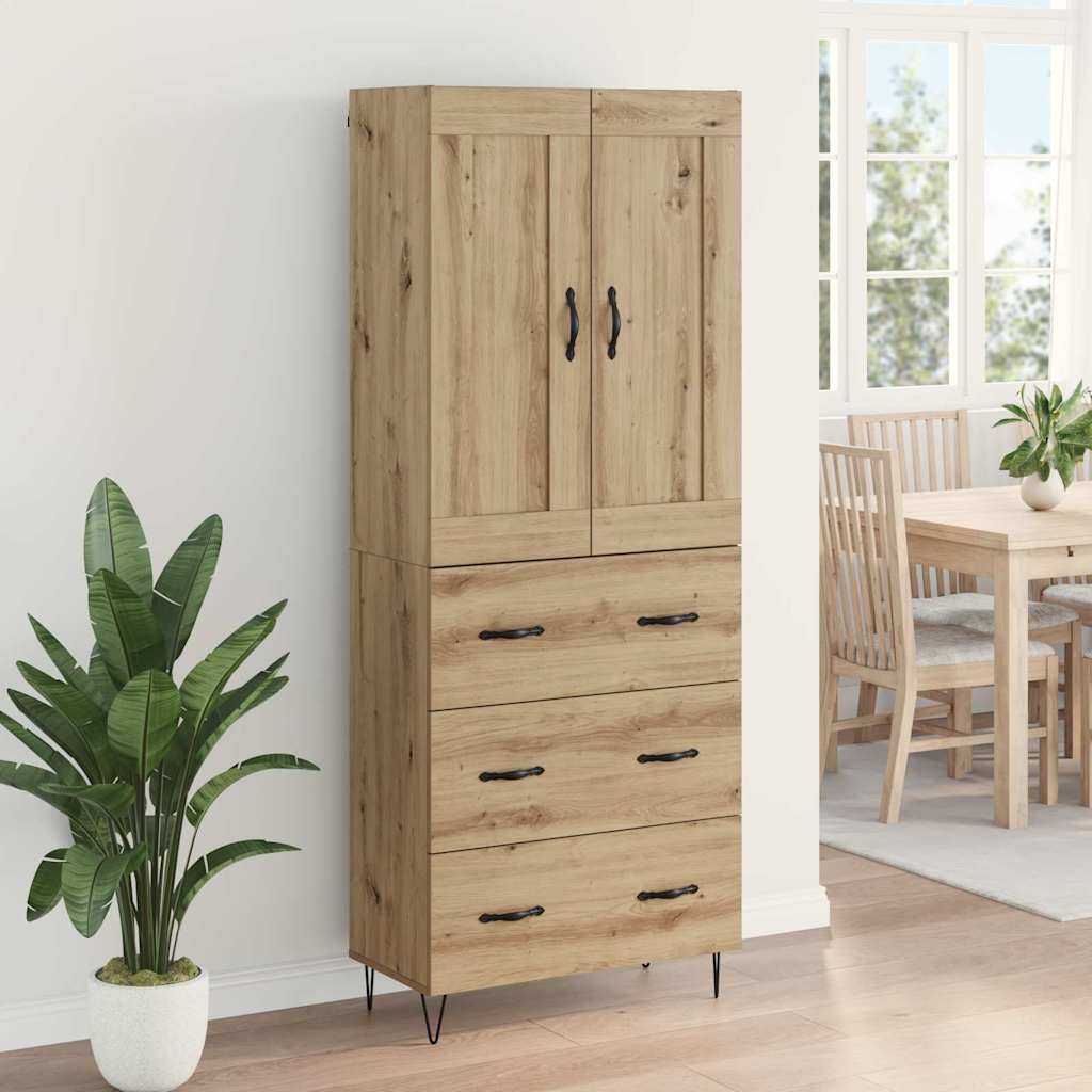 vidaXL Highboard Artisan Oak 69,5 x 34 x 180 εκ. Επεξεργασμένο ξύλο