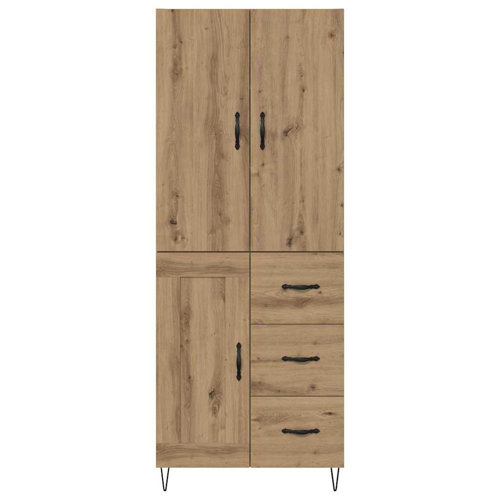 vidaXL Highboard 2 pcs Artisan Oak Μηχανική ξυλεία και γυαλί