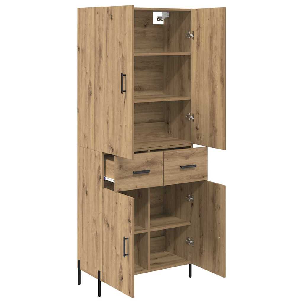 vidaXL Highboard Artisan Oak 69,5 x 34 x 180 εκ. Επεξεργασμένο ξύλο