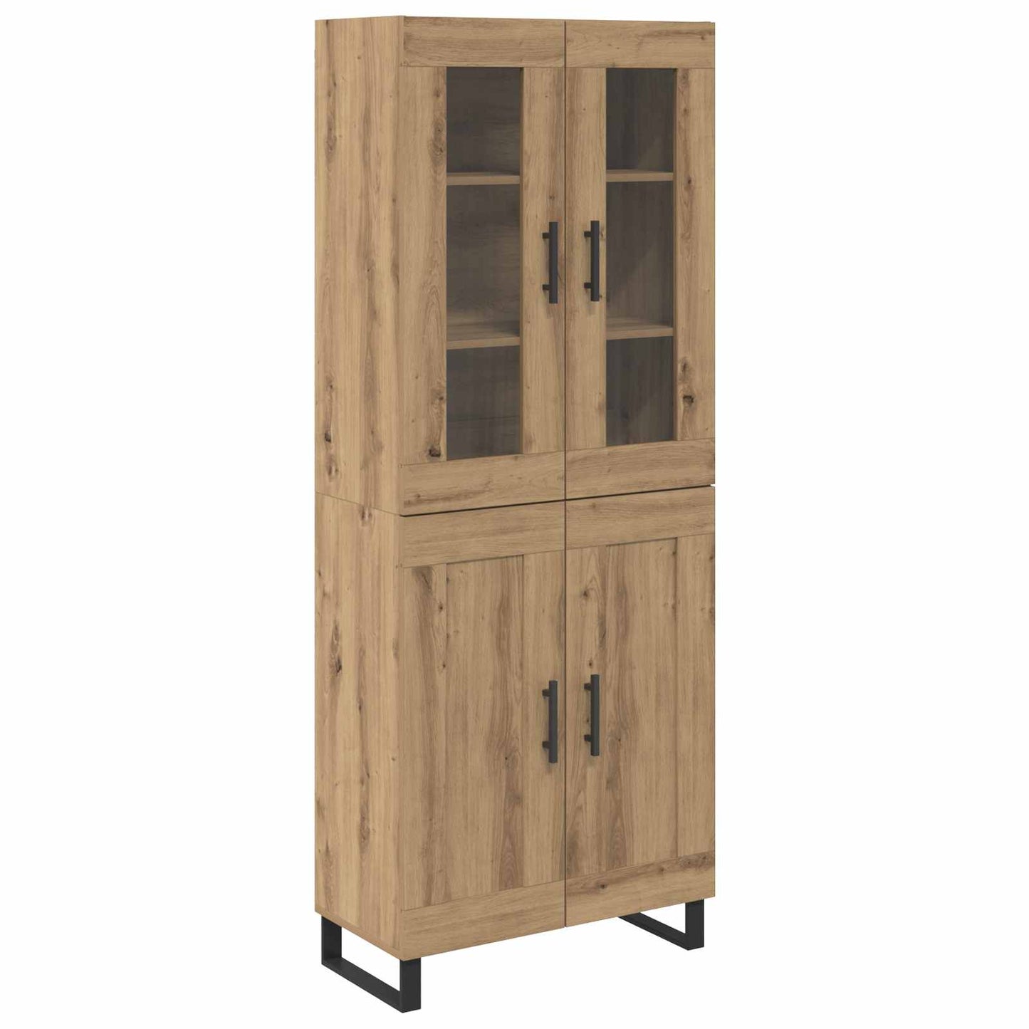vidaXL Highboard 2 pcs Artisan Oak Σύνθετο Ξύλο και Γυαλί