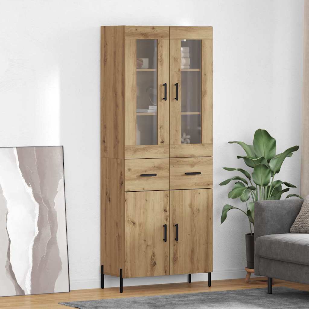vidaXL Highboard Artisan Oak 69,5 x 34 x 180 εκ. Επεξεργασμένο ξύλο