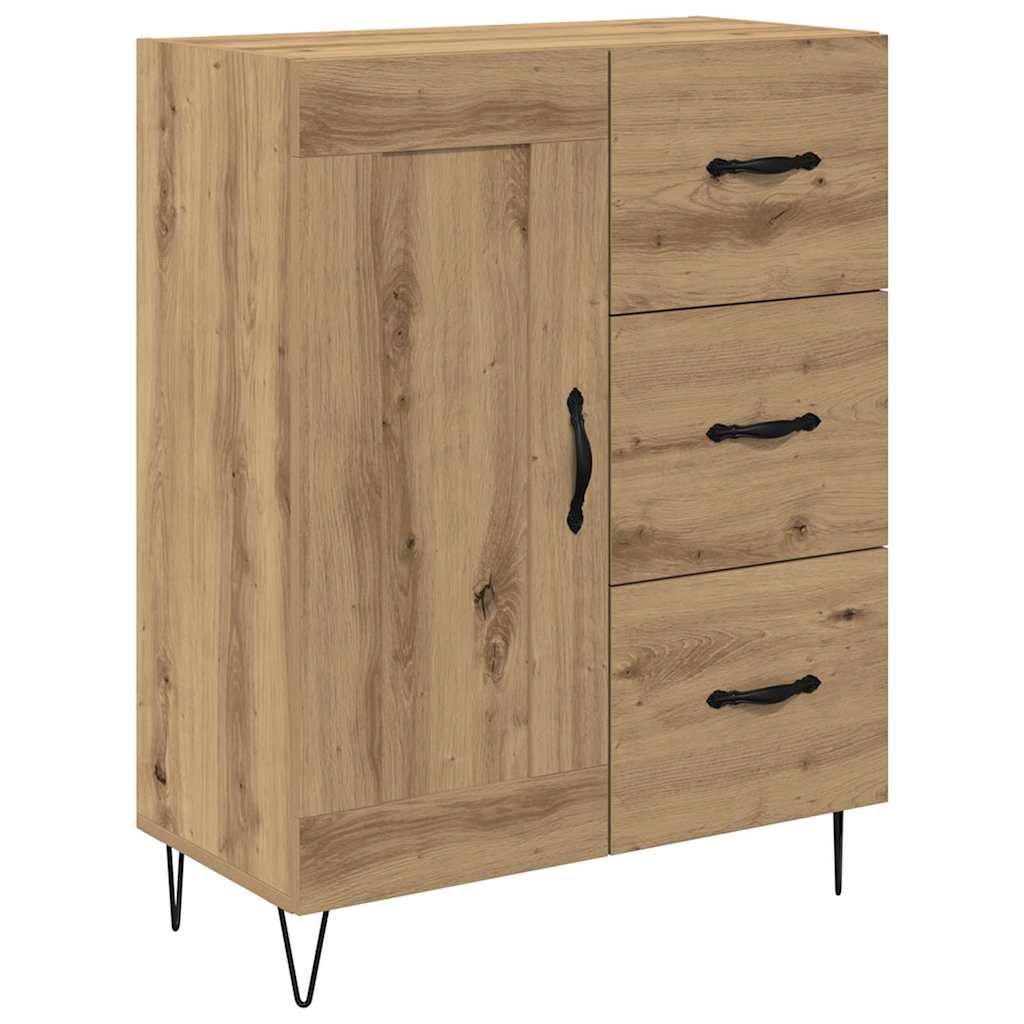 vidaXL Highboard με συρτάρι 2 pcs Artisan Oak Επεξεργασμένο ξύλο