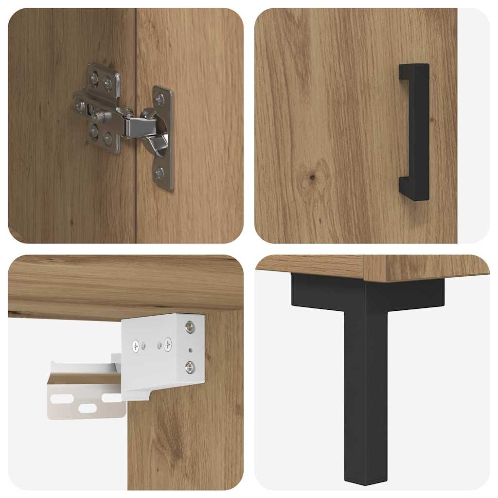 vidaXL Highboard Επιτοίχιο 2 pcs Artisan Oak 69,5 x 34 x 180 εκ.