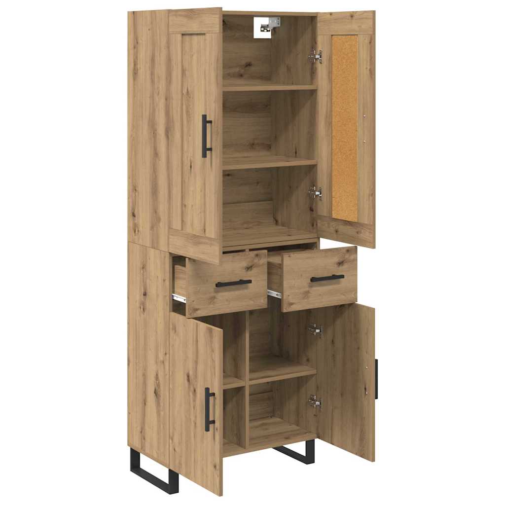 vidaXL Highboard Artisan Oak 69,5 x 34 x 180 εκ. Επεξεργασμένο ξύλο