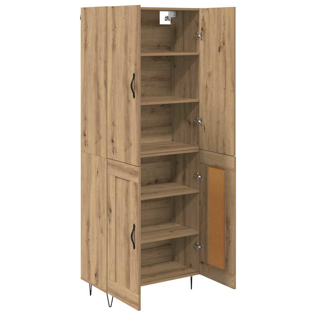 vidaXL Highboard 2 pcs Artisan Oak Μηχανική ξυλεία και γυαλί