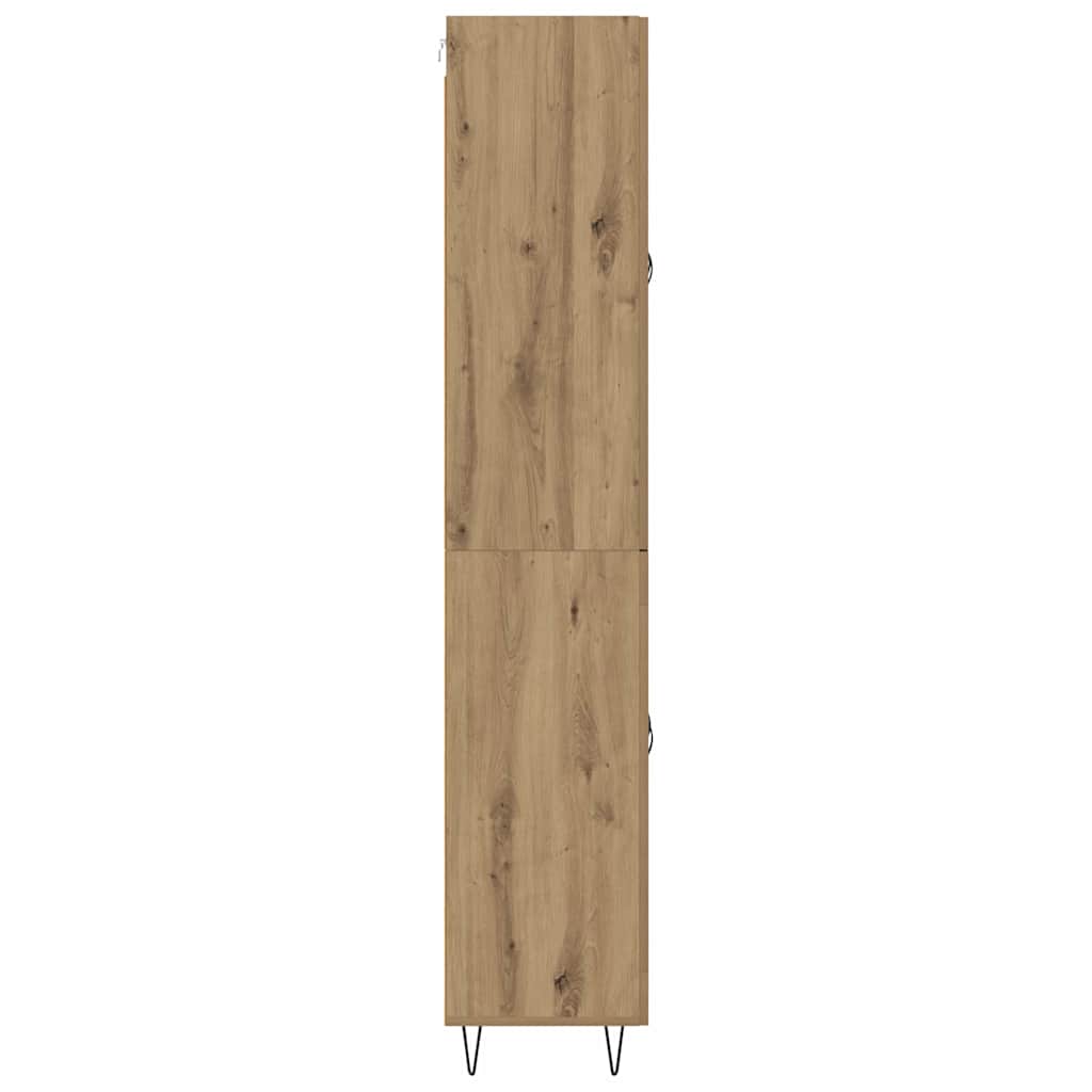 vidaXL Highboard 2 pcs Artisan Oak Μηχανική ξυλεία και γυαλί