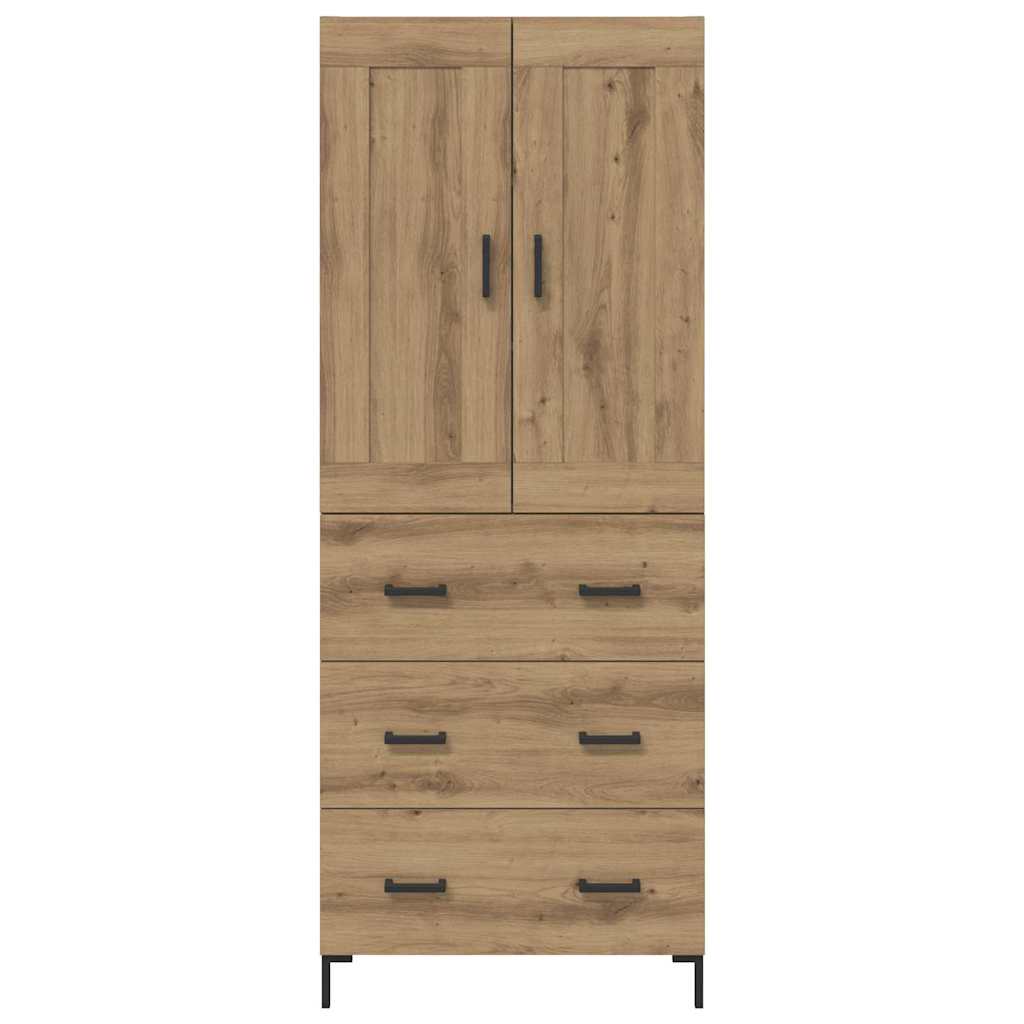 vidaXL Highboard με συρτάρι 2 pcs Artisan Oak Επεξεργασμένο ξύλο