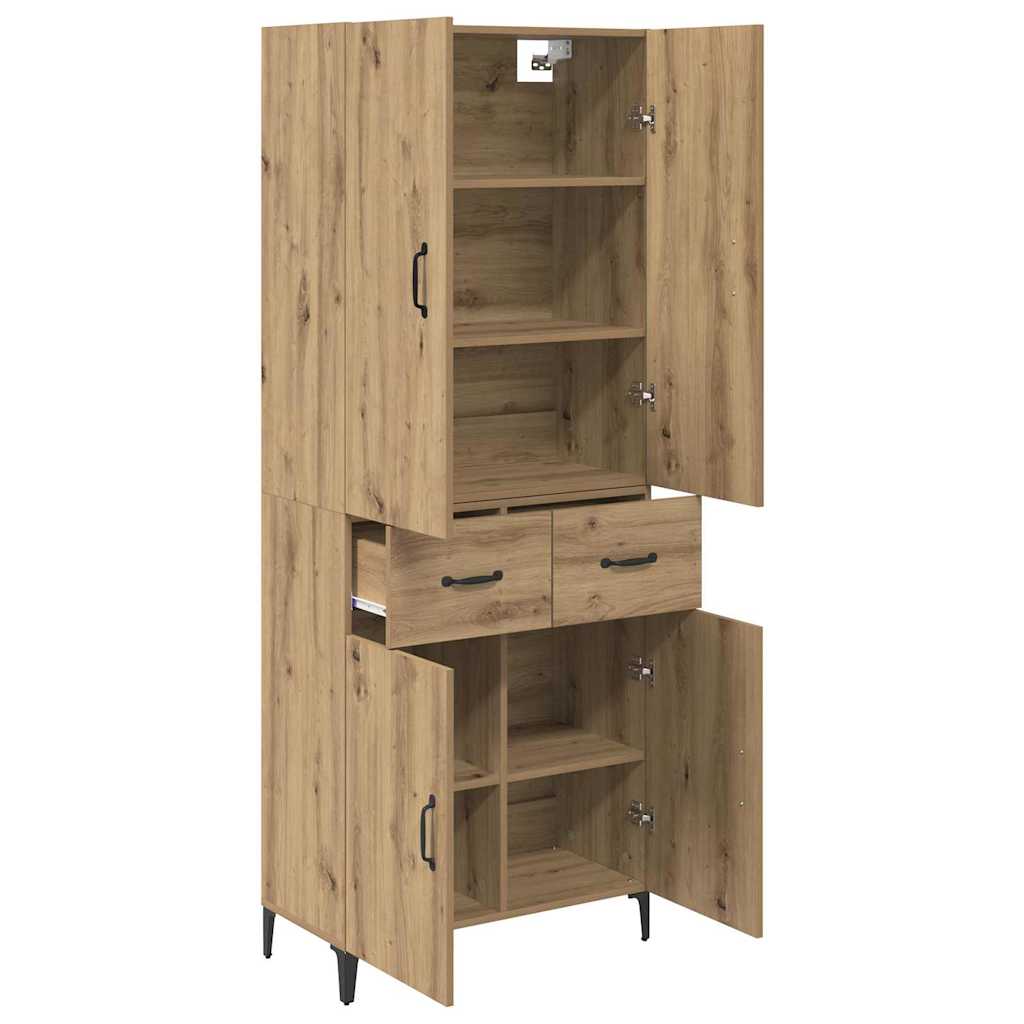 vidaXL Highboard Artisan Oak 69,5 x 34 x 180 εκ. Επεξεργασμένο ξύλο