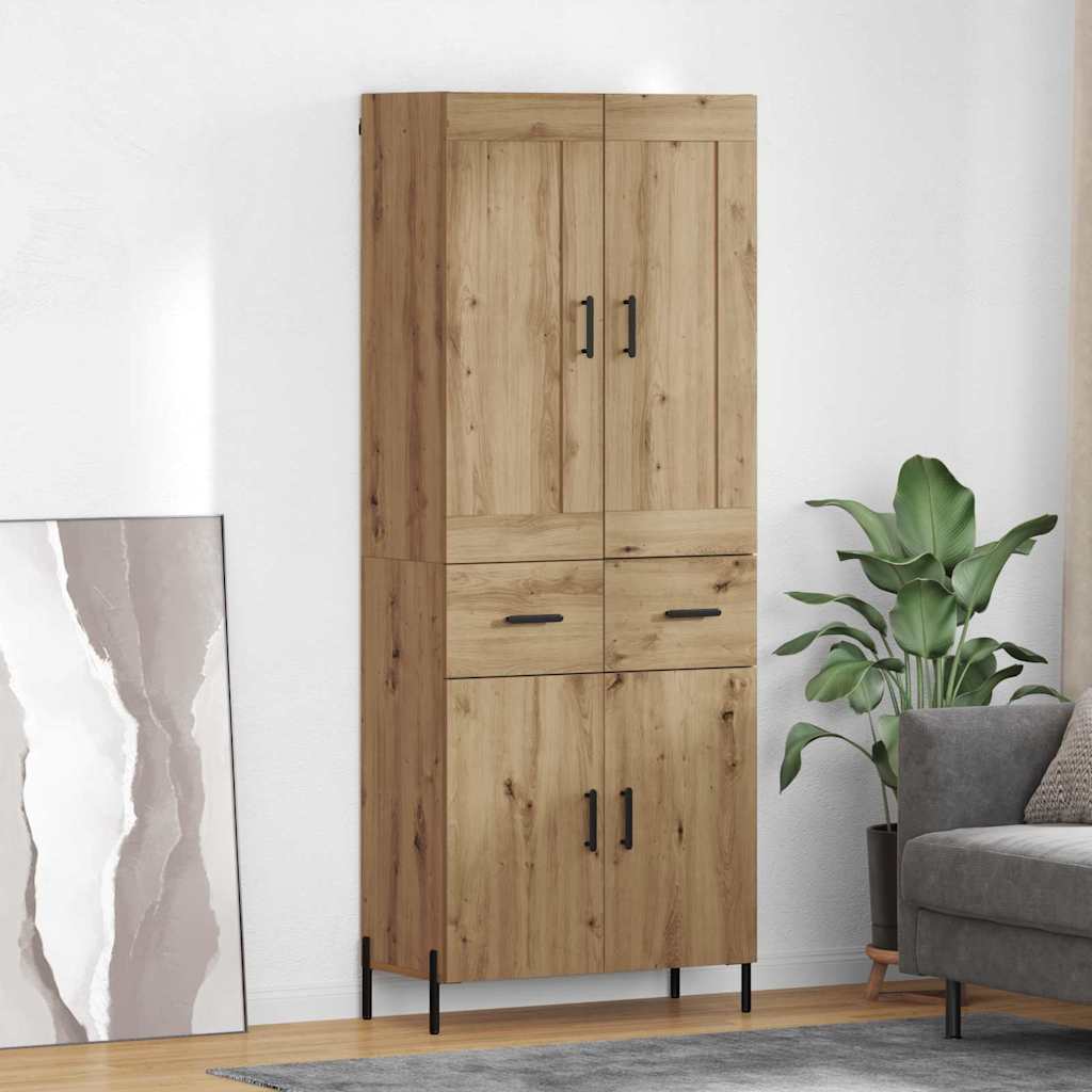 vidaXL Highboard με συρτάρι 2 pcs Artisan Oak Επεξεργασμένο ξύλο