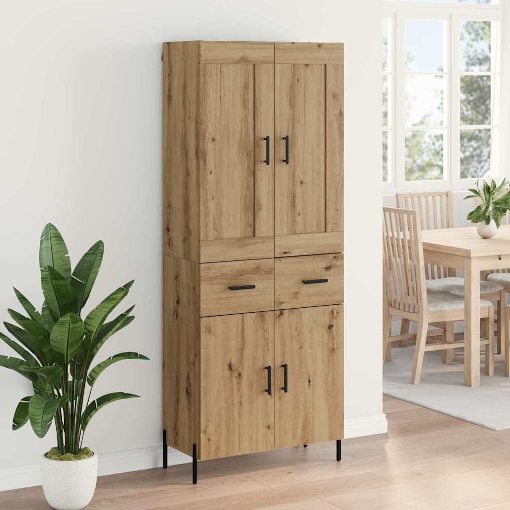 vidaXL Highboard με συρτάρι 2 pcs Artisan Oak Επεξεργασμένο ξύλο
