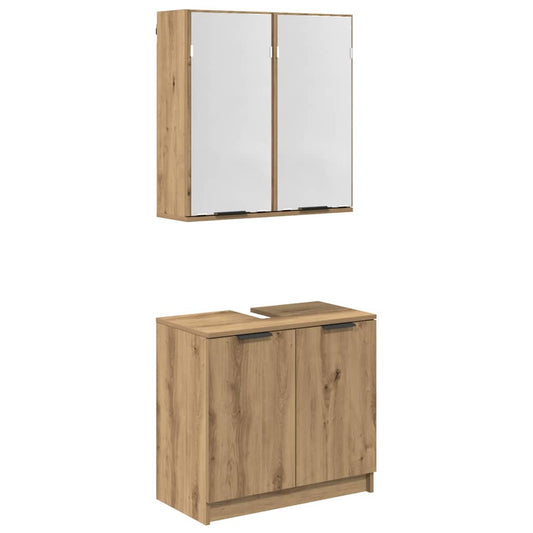vidaXL Σετ Ντουλαπιών Μπάνιου 2 τεμ. Artisan Oak Επεξεργασμένο Ξύλο