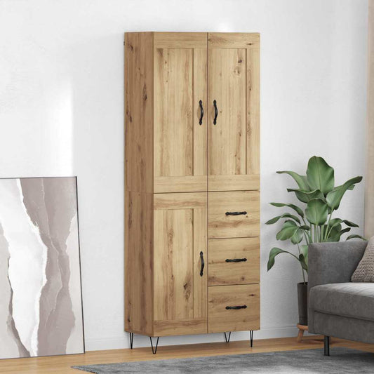 vidaXL Highboard Artisan Oak 69,5 x 34 x 180 εκ. Επεξεργασμένο Ξύλο