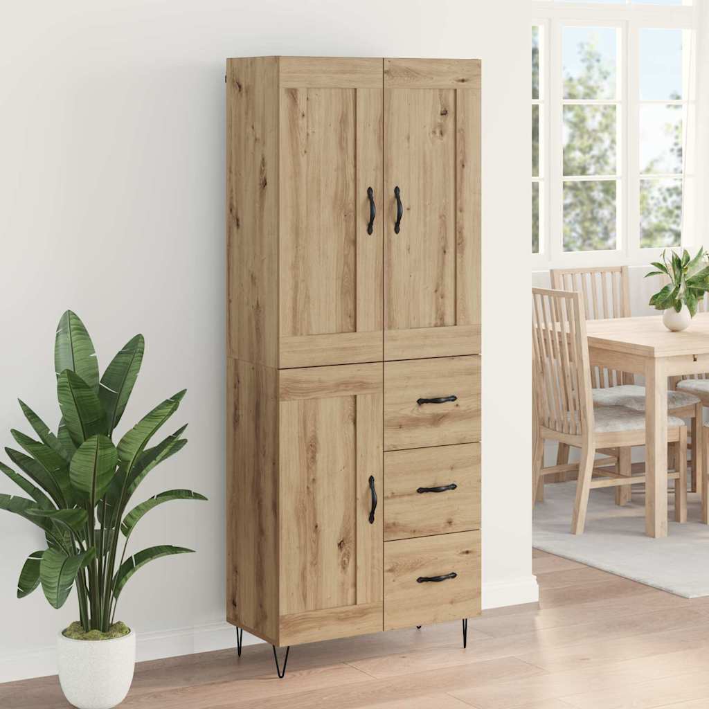 vidaXL Highboard Artisan Oak 69,5 x 34 x 180 εκ. Επεξεργασμένο ξύλο