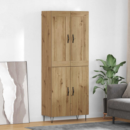 vidaXL Highboard Artisan Oak 69,5 x 34 x 180 εκ. Επεξεργασμένο Ξύλο