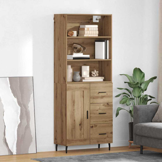 vidaXL Highboard με συρτάρι Artisan Oak 69,5 x 34 x 180 εκ.