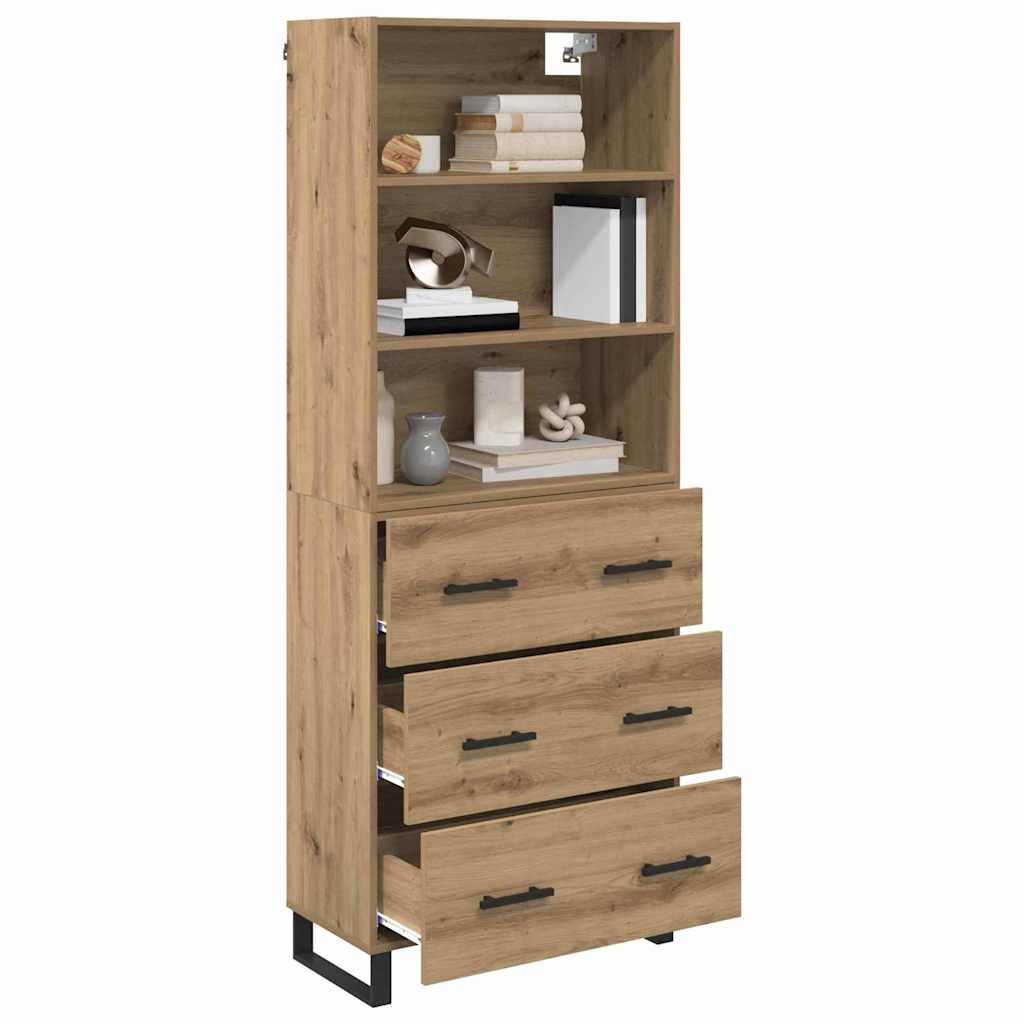 vidaXL Highboard με συρτάρι Artisan Oak 69,5 x 34 x 180 εκ.