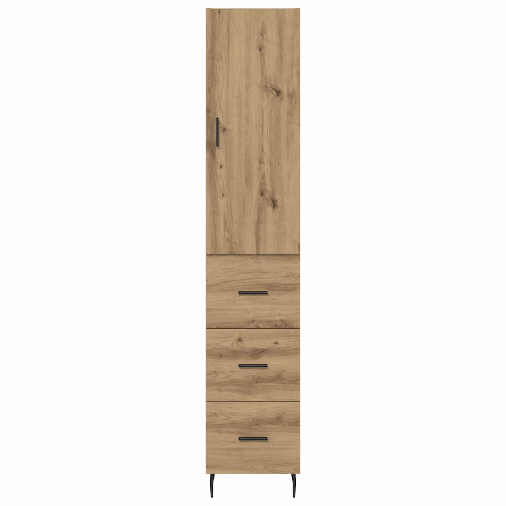 vidaXL Highboard Artisan Oak 34,5 x 34 x 180 εκ. Επεξεργασμένο ξύλο