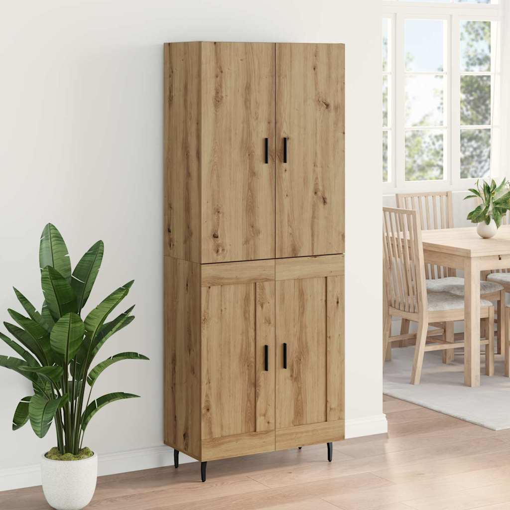 vidaXL Highboard 2 pcs Artisan Oak Σύνθετο Ξύλο και Γυαλί