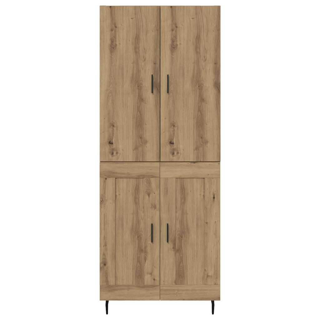 vidaXL Highboard 2 pcs Artisan Oak Σύνθετο Ξύλο και Γυαλί