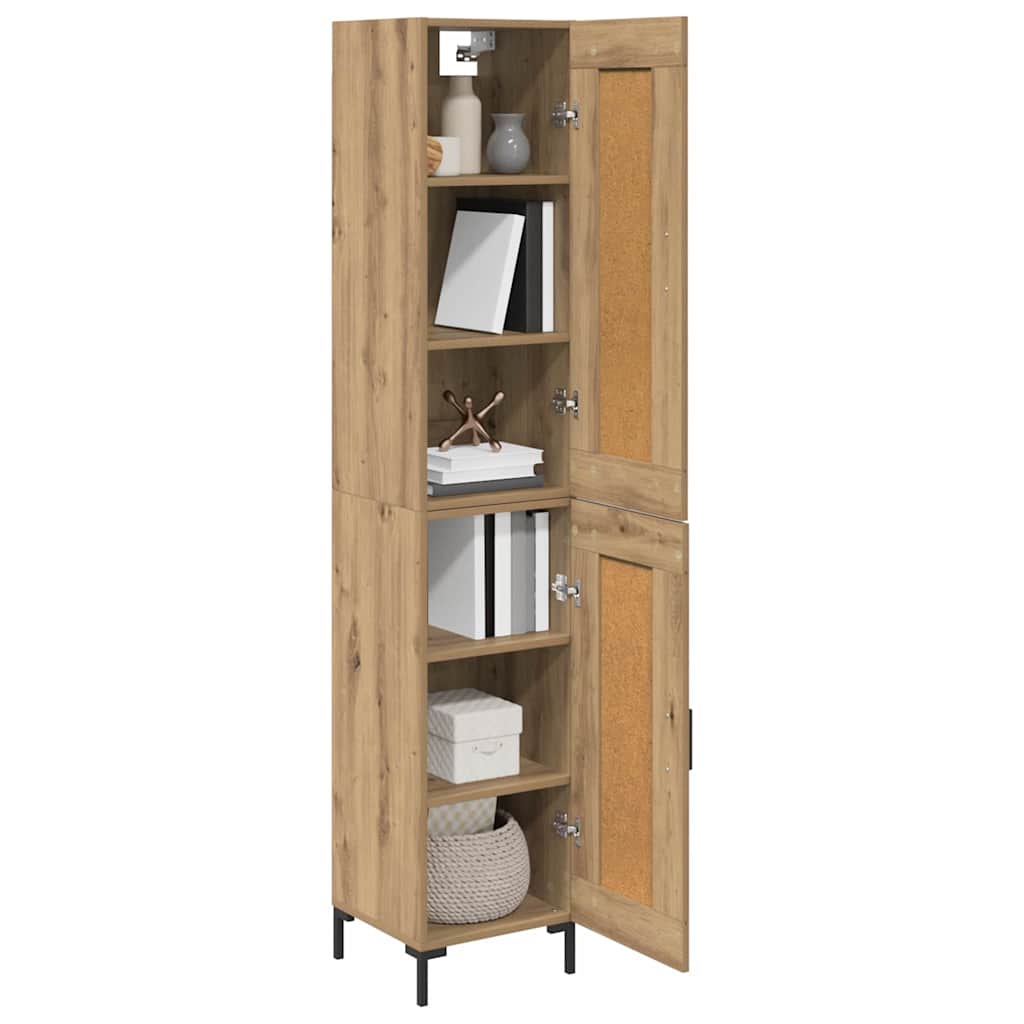 vidaXL Highboard Artisan Oak 34,5 x 34 x 180 εκ. Επεξεργασμένο ξύλο