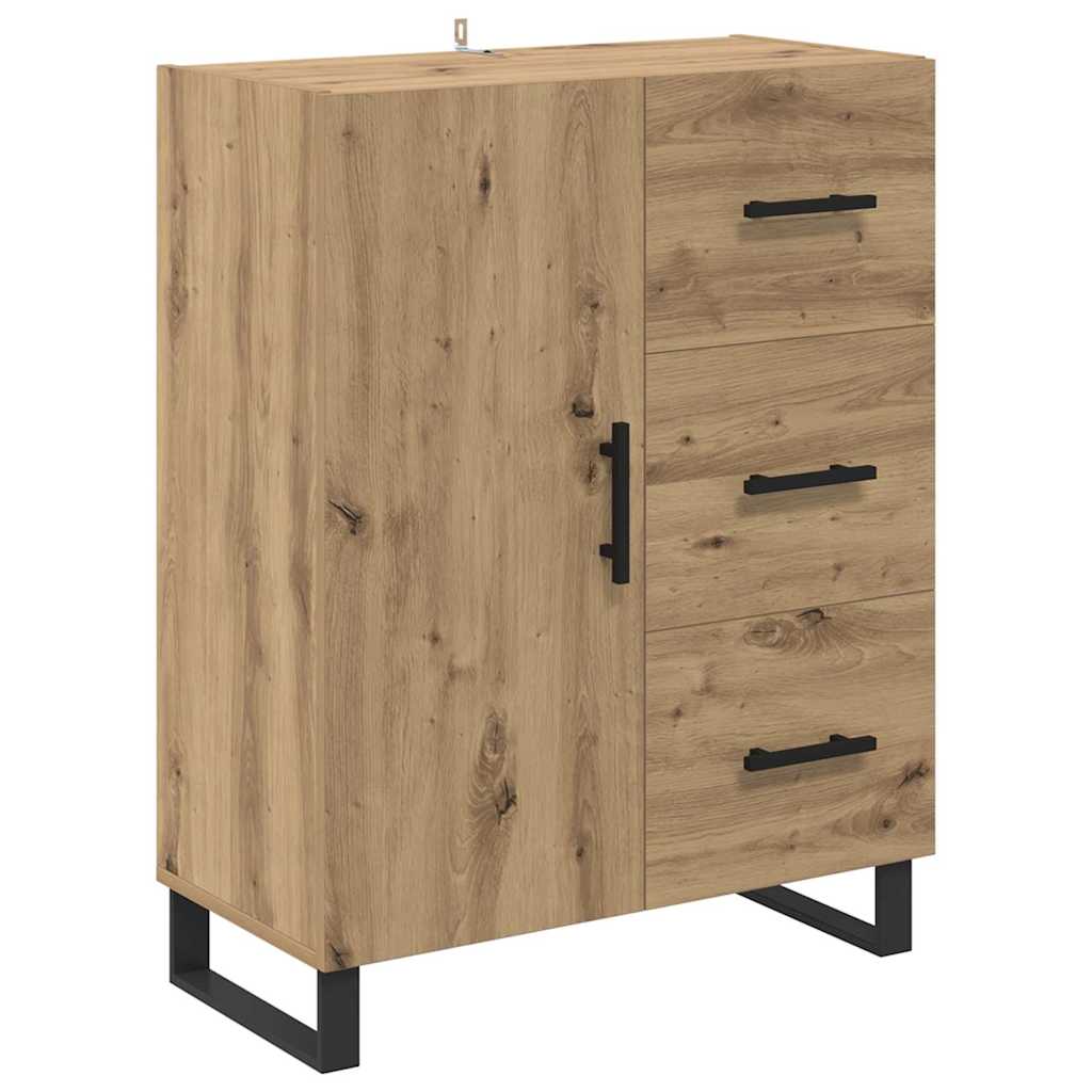 vidaXL Highboard με συρτάρι 2 pcs Artisan Oak Σύνθετο Ξύλο και Γυαλί