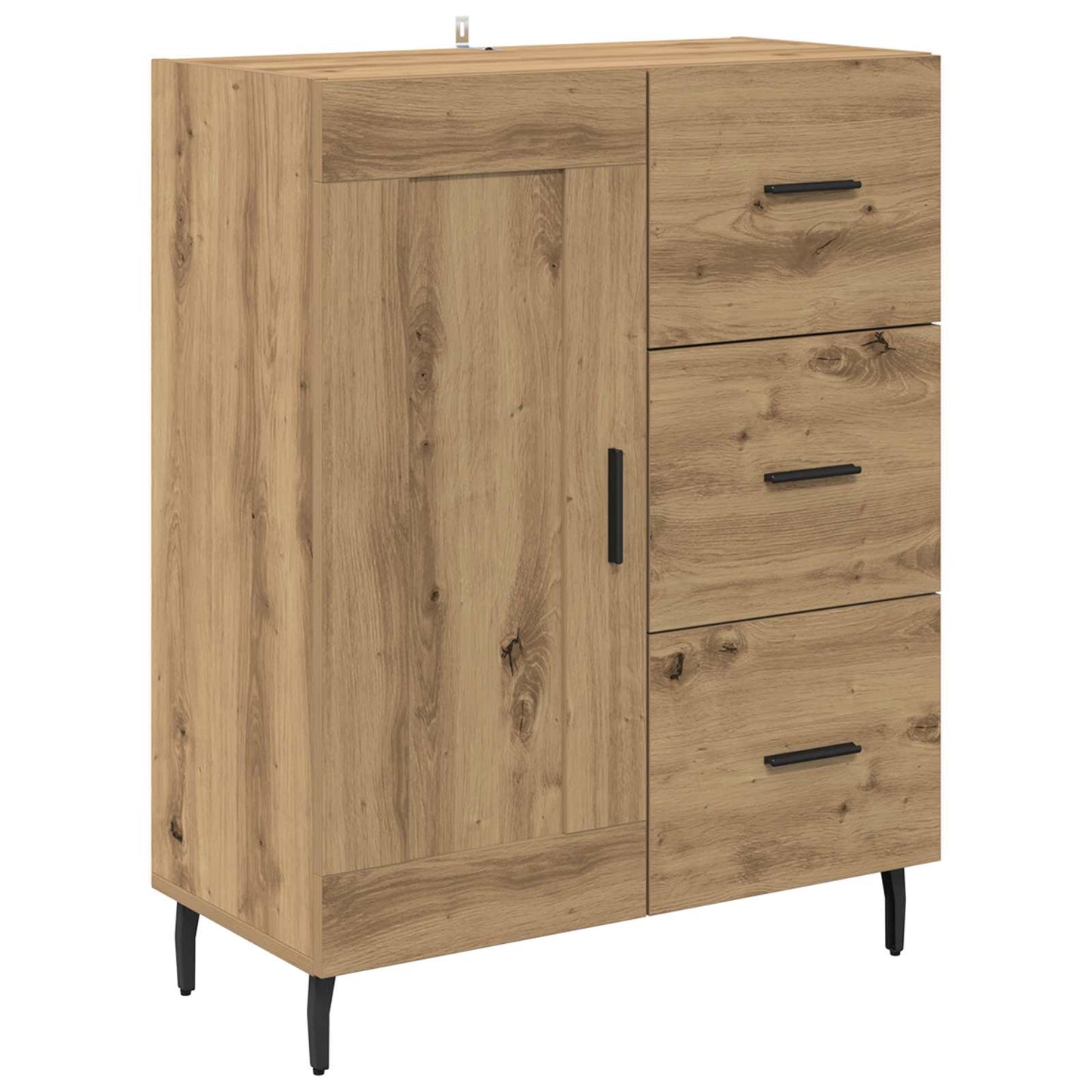 vidaXL Highboard με συρτάρι 2 pcs Artisan Oak Σύνθετο Ξύλο και Γυαλί