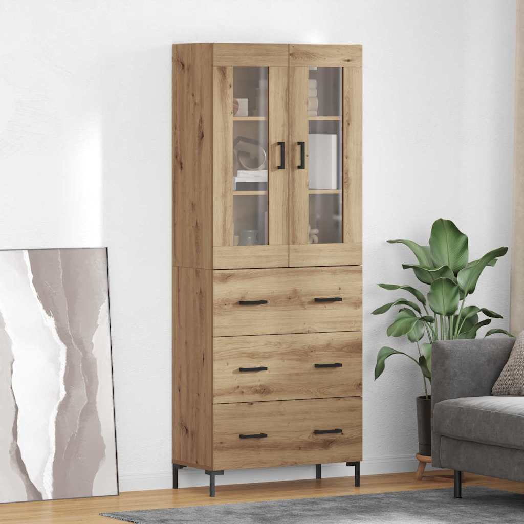 vidaXL Highboard Επιτοίχιο 2 pcs Artisan Oak 69,5 x 34 x 180 εκ.