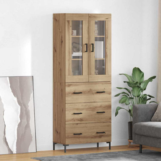 vidaXL Highboard Επιτοίχιο 2 pcs Artisan Oak 69,5 x 34 x 180 εκ.