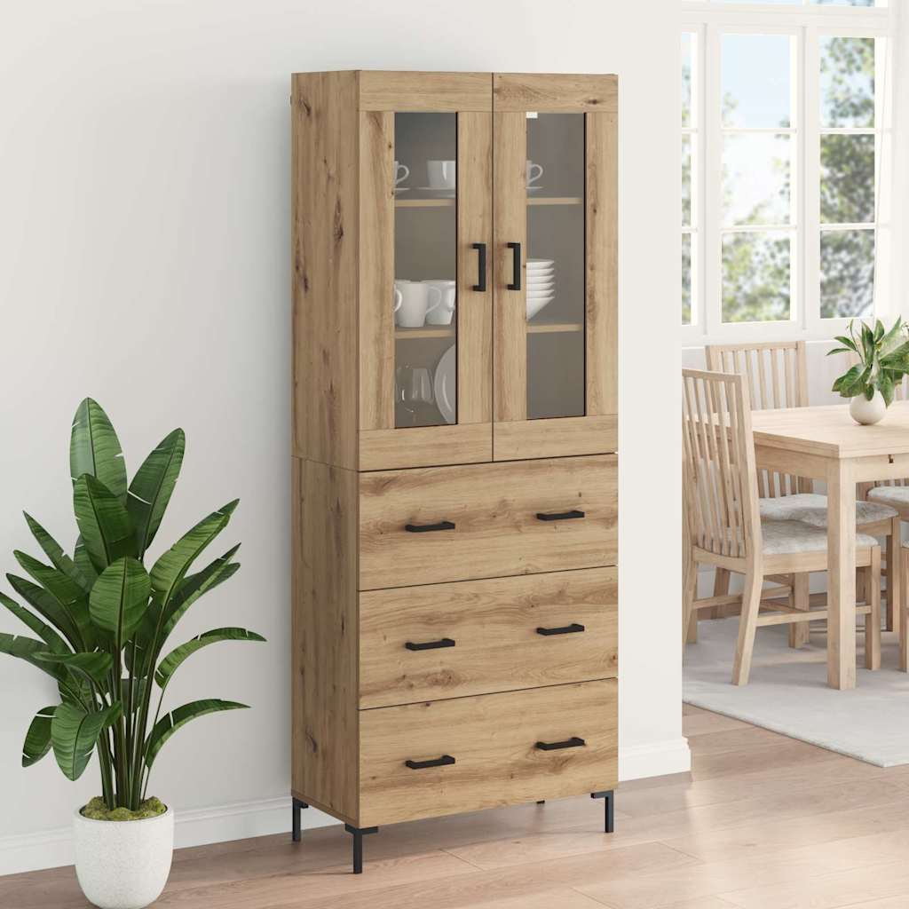vidaXL Highboard Επιτοίχιο 2 pcs Artisan Oak 69,5 x 34 x 180 εκ.