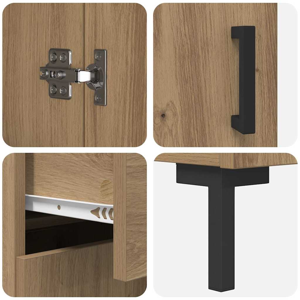 vidaXL Highboard με συρτάρι 2 pcs Artisan Oak Επεξεργασμένο ξύλο