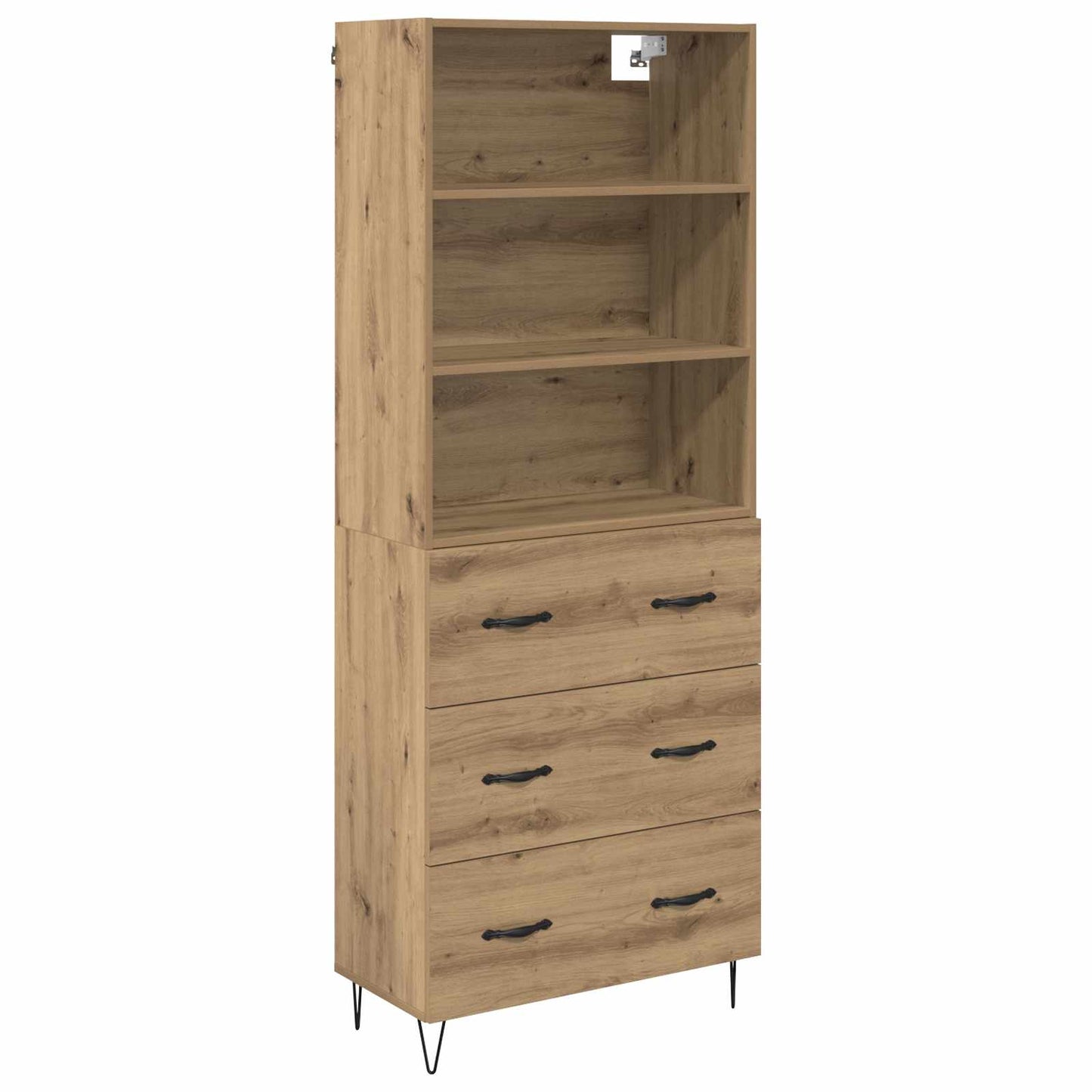 vidaXL Highboard με συρτάρι 2 pcs Artisan Oak Επεξεργασμένο ξύλο