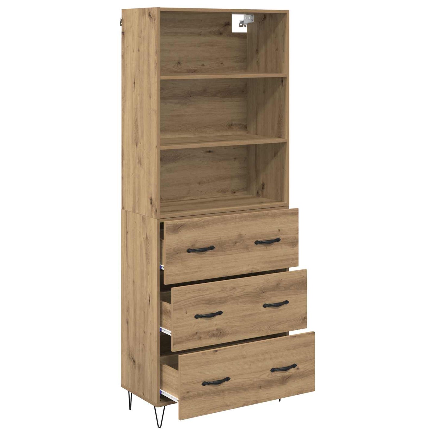 vidaXL Highboard με συρτάρι 2 pcs Artisan Oak Επεξεργασμένο ξύλο