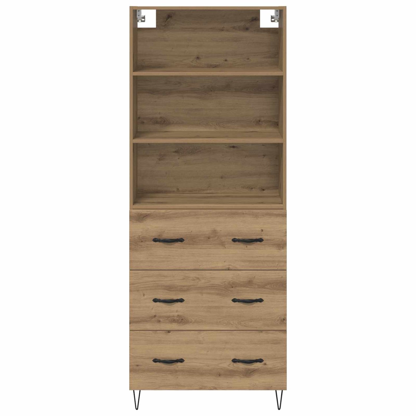 vidaXL Highboard με συρτάρι 2 pcs Artisan Oak Επεξεργασμένο ξύλο