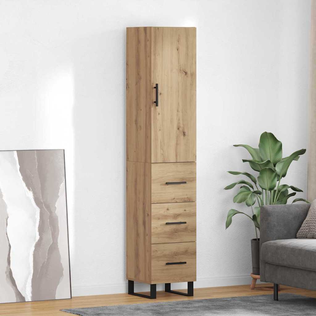 vidaXL Highboard Artisan Oak 34,5 x 34 x 180 εκ. Επεξεργασμένο ξύλο