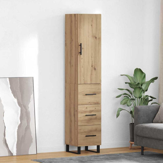 vidaXL Highboard Artisan Oak 34,5 x 34 x 180 εκ. Επεξεργασμένο ξύλο